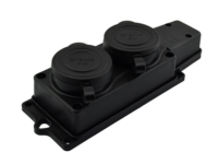 Rubber 2 Gang Grounded Extension Socket
