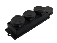 Rubber 3 Gang Grounded Extension Socket