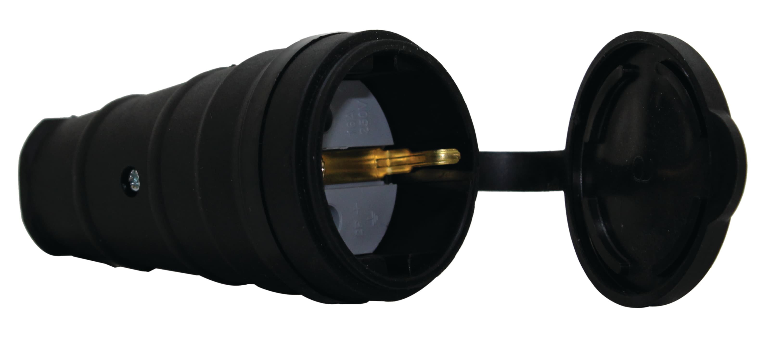 Rubber Grounded Female Plug With Cover