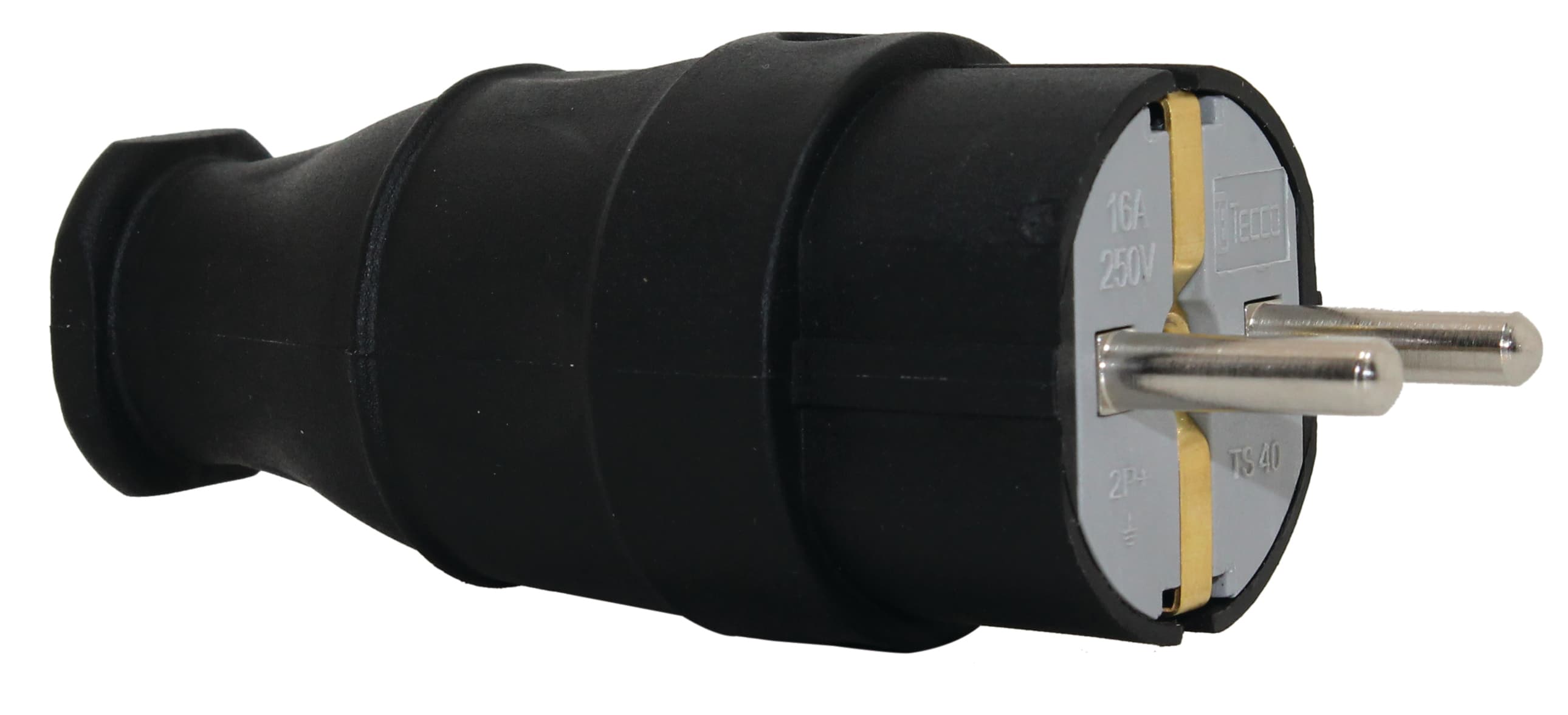 Rubber Grounded Male Plug