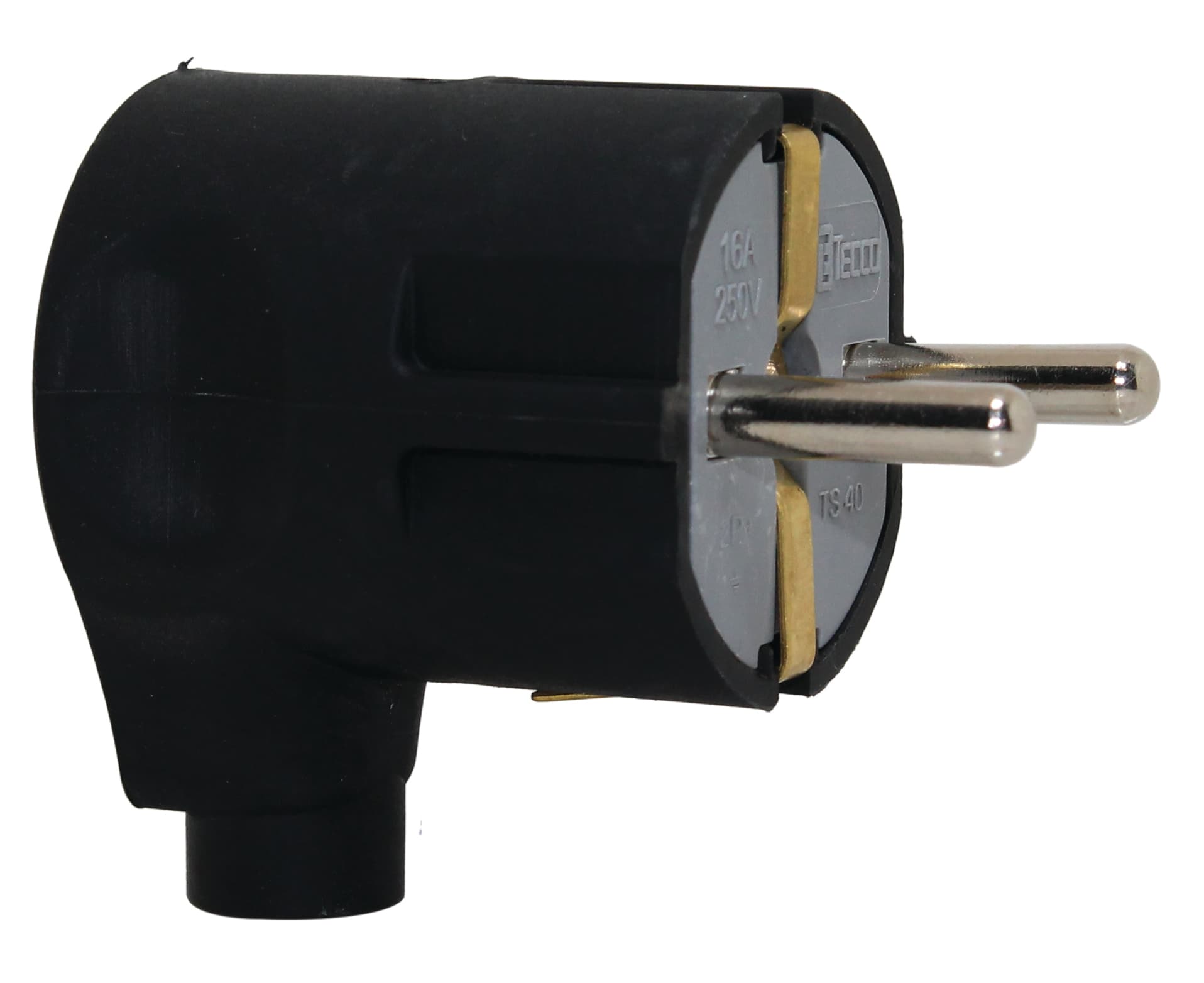 Rubber Grounded L Type Male Plug